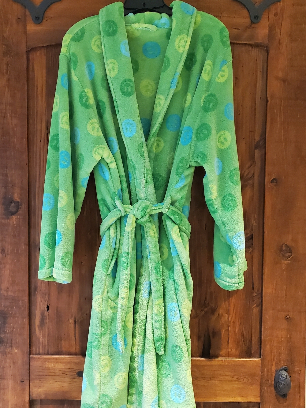 Kids Green Fleece Robe with Belt